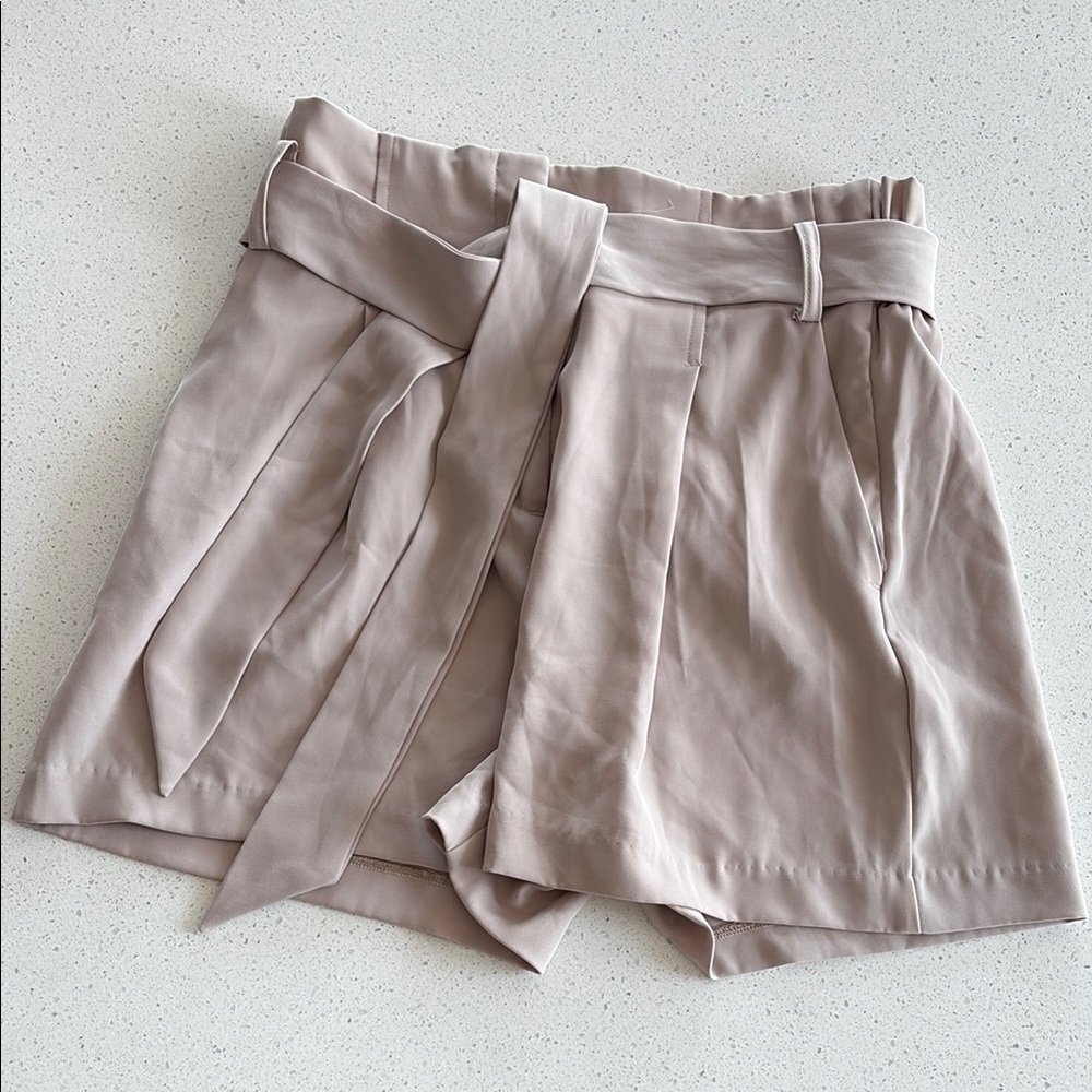 Dynamite Beige Paperbag Shorts